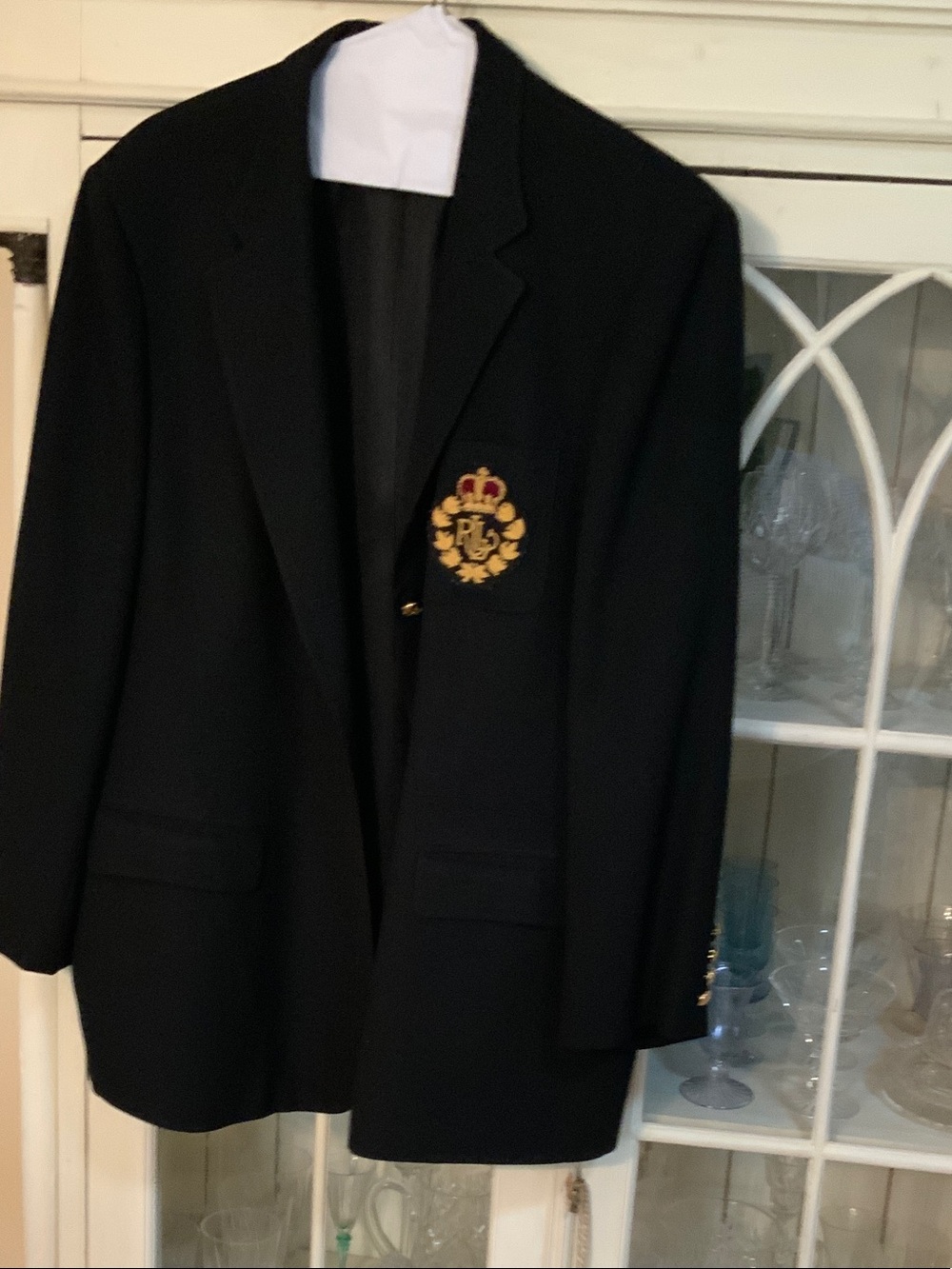 Ralph Lauren, wool blazer with emblem and gold buttons